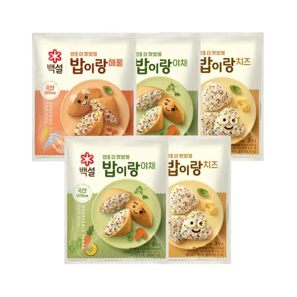 백설 밥이랑 후리카케 야채 2개 + 치즈 2개 + 해물 1개 78g 5개 1세트 13,900원