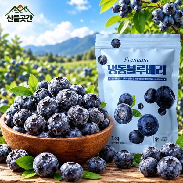 산들곳간 냉동 블루베리 1kg 2개 15,990원
