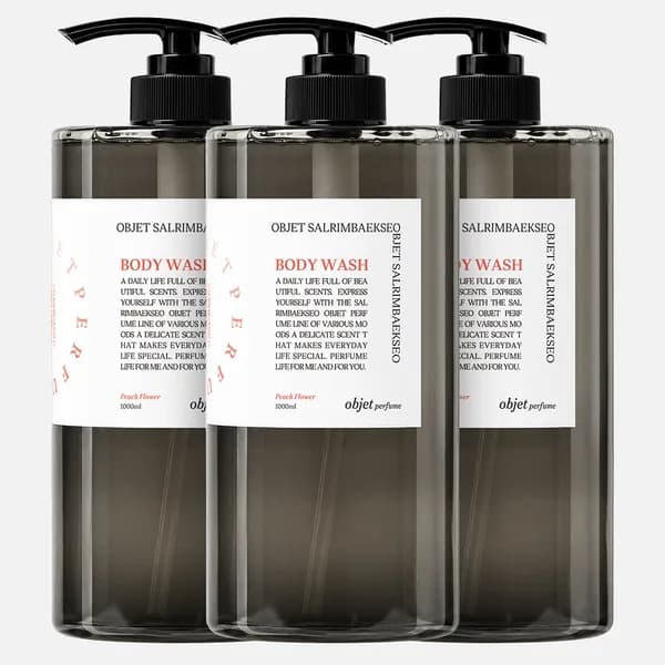 살림백서 오브제 퍼퓸 바디워시 피치플라워 1000ml 3개