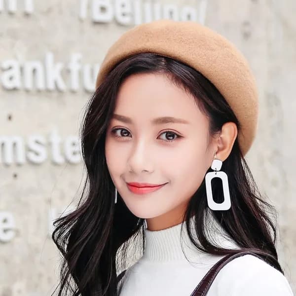 울 앙고라 베레모 카멜 55-68 1개