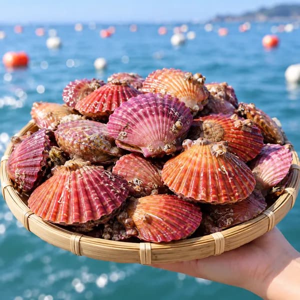 통영 세척 생물 홍가리비 1kg 1박스