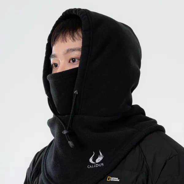 칼리두스 융기모 방한 후드 넥워머 바라클라바, 블랙, FREE, 1개
