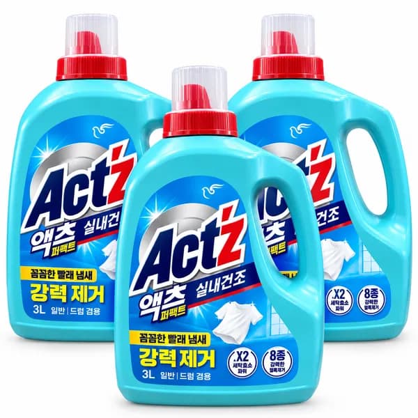 액츠 퍼펙트 실내건조 드럼용 프레시 플로럴향 액상세제 본품 3.2L 3입