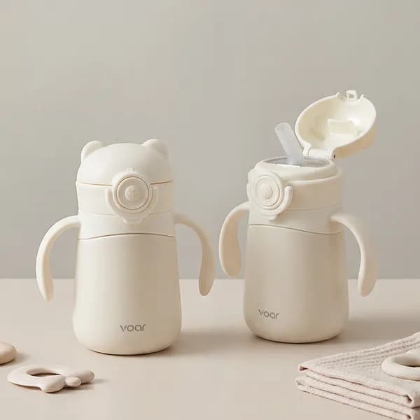보아르 아가듀 스테인리스 빨대컵 A03523 흘림방지 원터치 280ml 1개