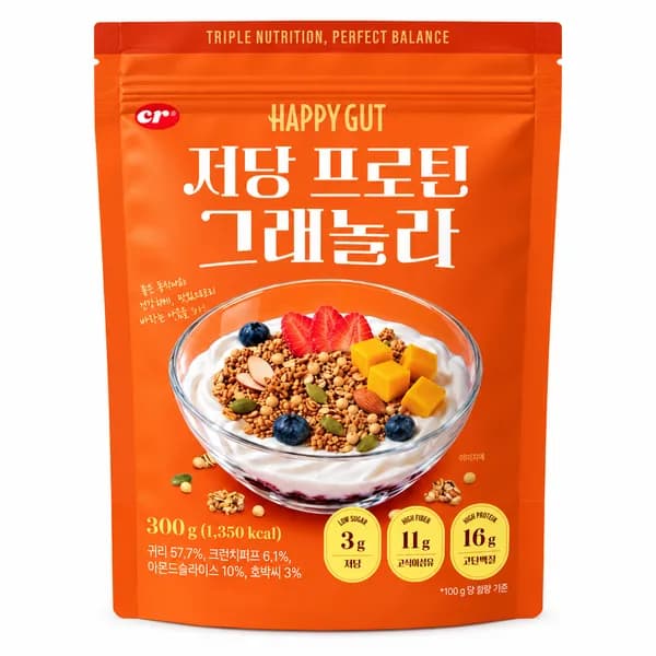 해피갓 저당 프로틴 그래놀라 카페 요거트 토핑 300g