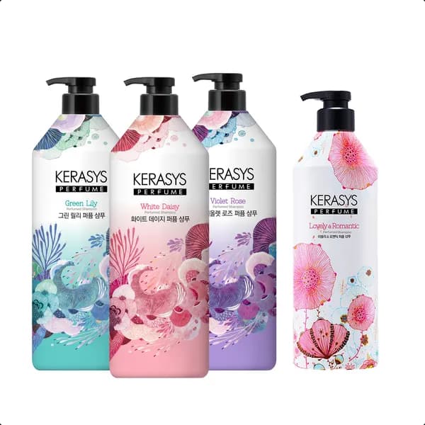 케라시스 퍼퓸 샴푸 바이올렛향 3개 + 러블리로맨틱향 1개 3600ml 4개