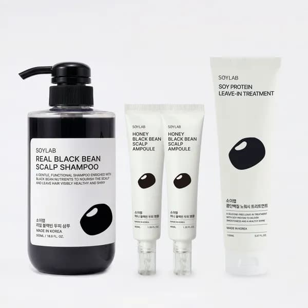 소이랩 검은콩 두피 진정 샴푸 500ml + 두피 앰플 40ml 2개 + 트리트먼트 150ml