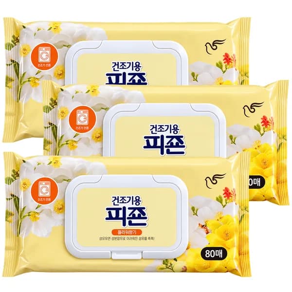 피죤 건조기용 시트 섬유유연제 옐로미모사 80매 3개 17,400원
