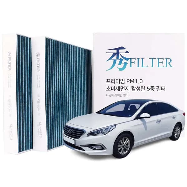 PM1.0 활성탄 자동차 에어컨필터, LF 쏘나타, SU-A201, 3개입, 1개