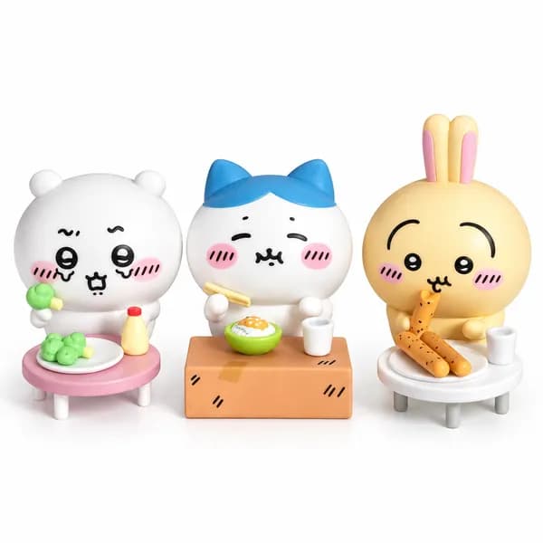 먼작귀 먹방 피규어 치이카와 우사기 하치와레 랜덤 3개