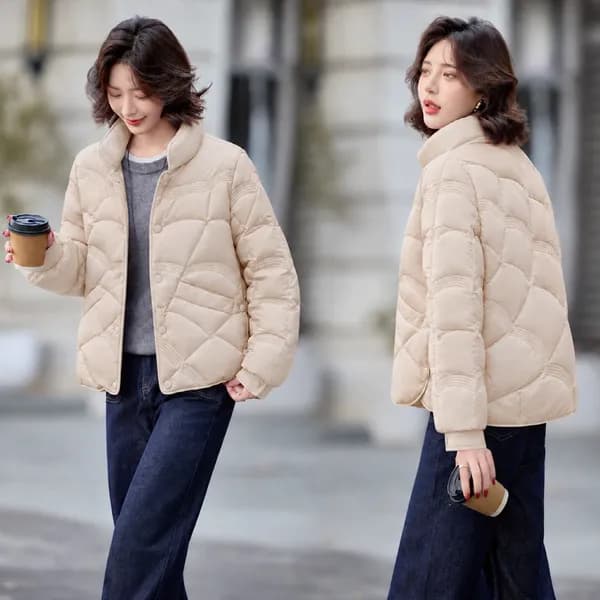 데일리 경량 오리털 숏패딩 보노 베이지 L