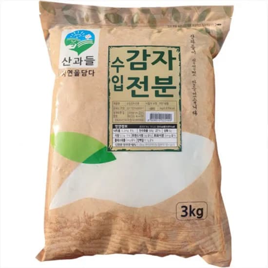 산과들 감자전분 70% 수입 3kg 1개