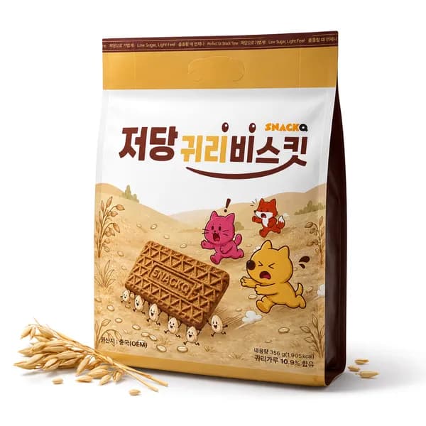 스낵큐 저당 귀리비스킷 356g 1개