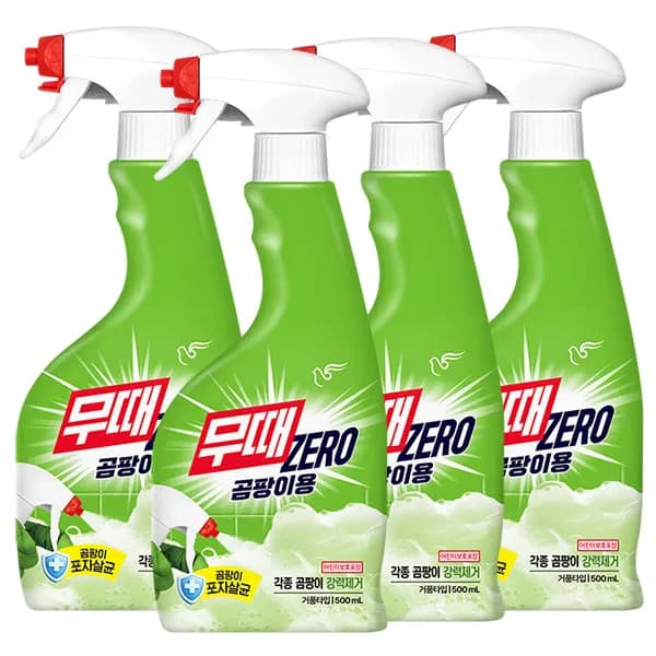 피죤 무때ZERO 청소세정제 곰팡이용 500ml 4개