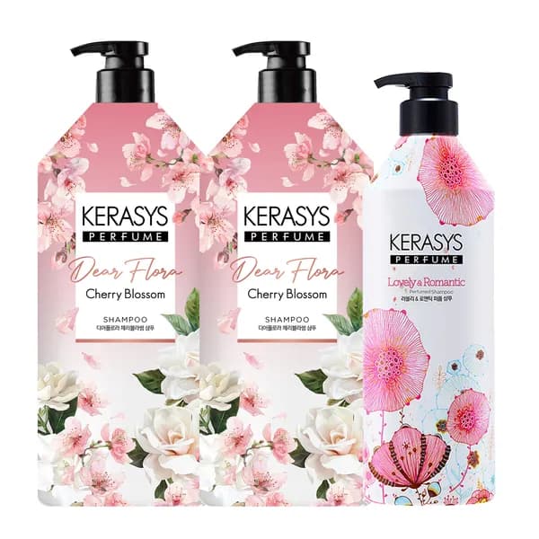 케라시스 디어플로라 퍼퓸 샴푸/린스 체리블라썸 샴푸 1.5L 2개 + 러블리 샴푸 600ml 1개