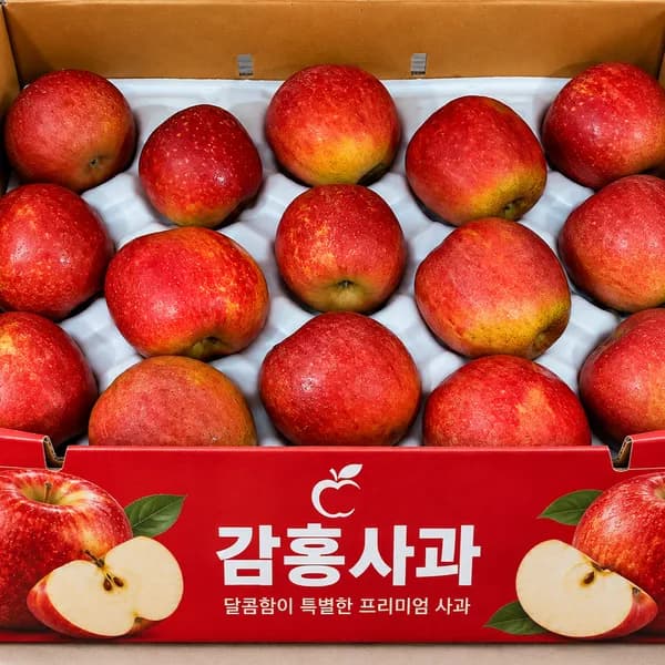 황금농부 햇 감홍사과 특품 중대과 5kg 1개