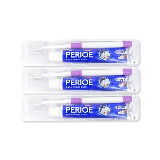 페리오 여행용 칫솔치약세트 벌크 50g 3개