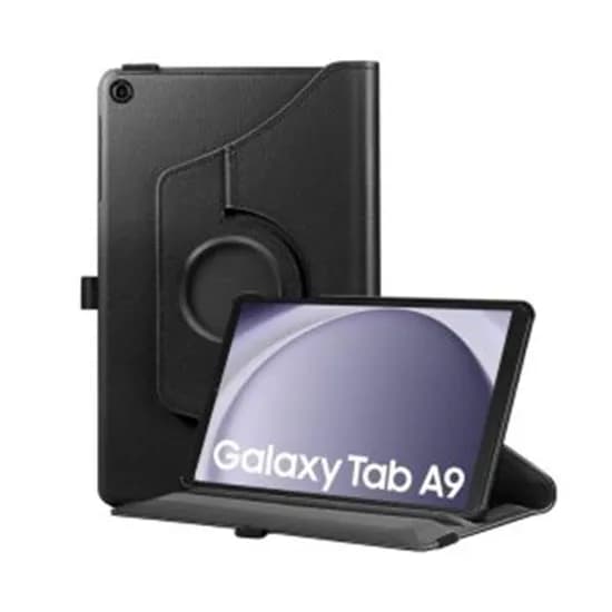 갤럭시탭A9 8.7인치 가죽 회전 케이스, SM-X110 X110N X115 X115N X116 X116N, 회전케이스(검정), 1개