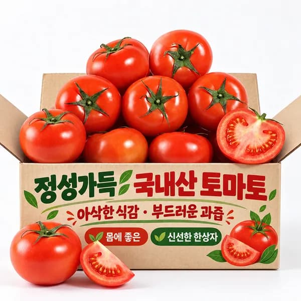 국내산 완숙토마토 혼합과 1kg 1박스
