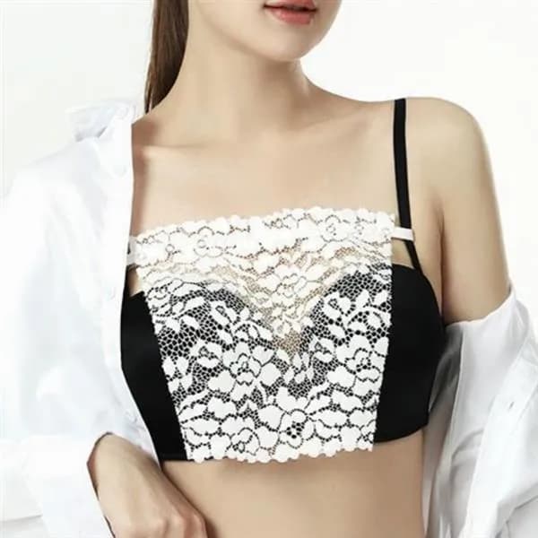 꽃무늬 시스루 레이스 가슴골 커버 가리개 블랙 18x21cm 1개 4,650원