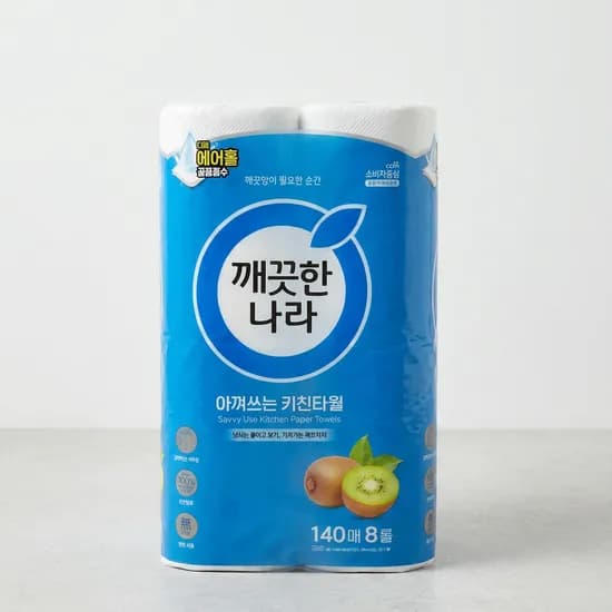 깨끗한나라 아껴쓰는 키친타월 140매 8롤 3팩 깨끗한나라 아껴쓰는 키친타월 140매 8롤 3팩