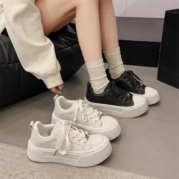 플로우 심플 4cm 키높이 스니커즈 블랙 240mm