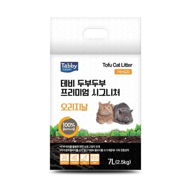 Tabby topper 고양이 응고형 두부모래 사막화방지 7L 6개