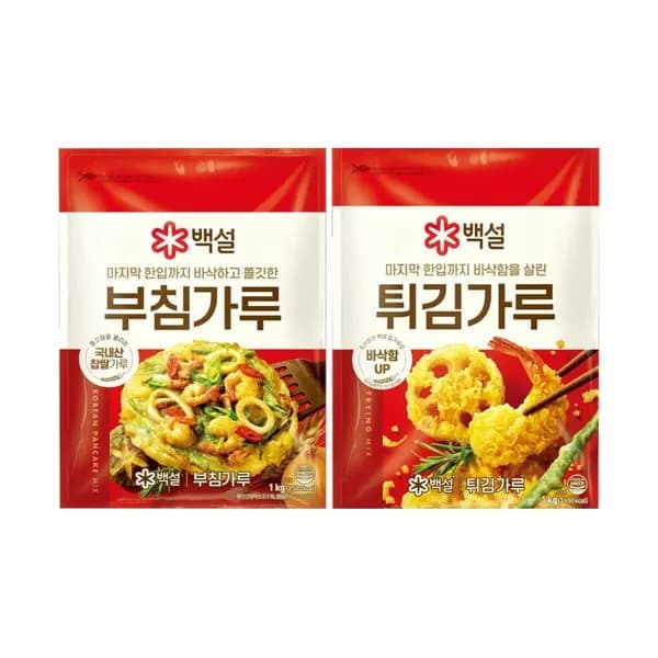 CJ제일제당 백설 부침가루 1kg + 튀김가루 1kg 1세트