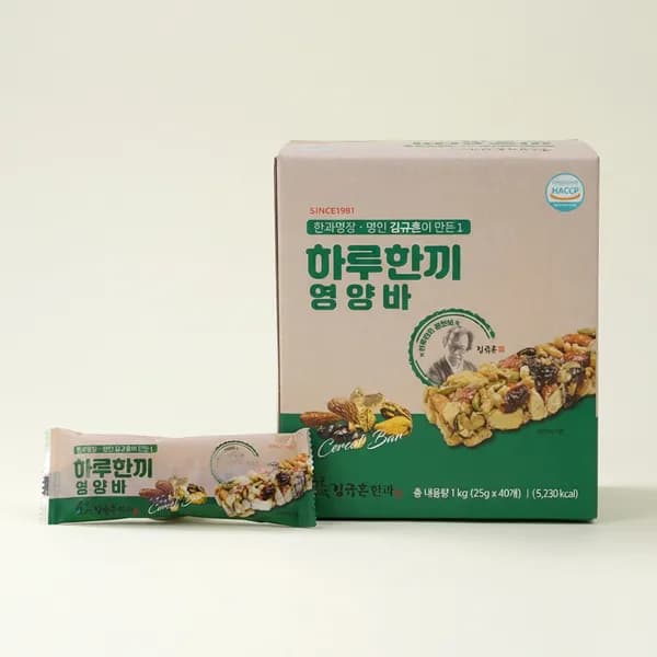김규흔 한과 하루한끼 영양바 25g 40개입 1박스