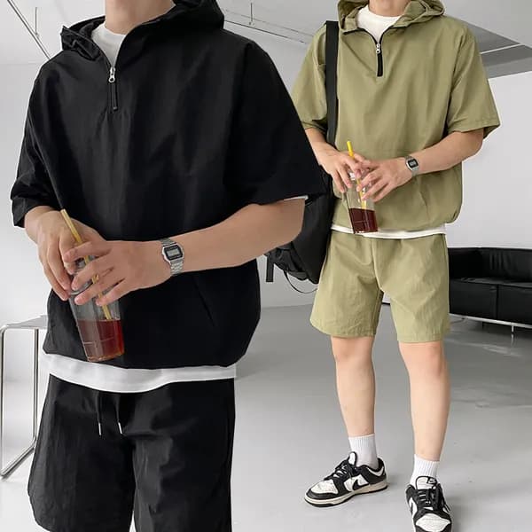 NONFINITE 생활방수 마운틴 후드 아노락 셋업 블랙 FREE 1개