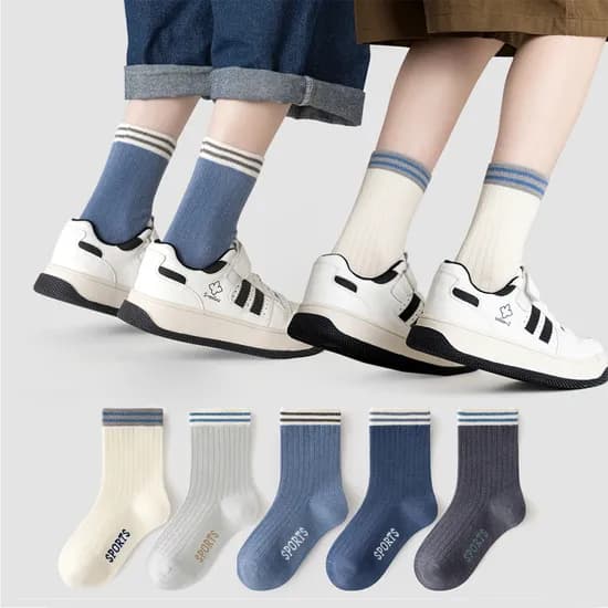 아이뿜 데일리 스포티 주니어 양말 F181, 혼합색상, XL(9-12세), 5종 세트