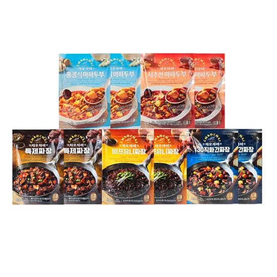 차오차이 짜장 마파두부 체험팩 5종 180g 총 10개