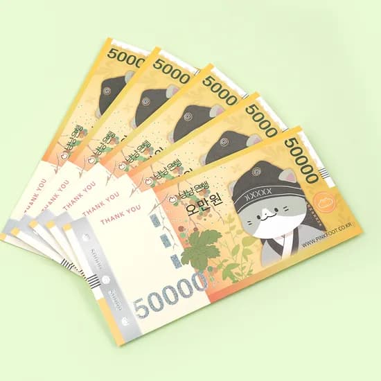 핑크풋 냥냥 현금봉투 문구 학용품, 1개
