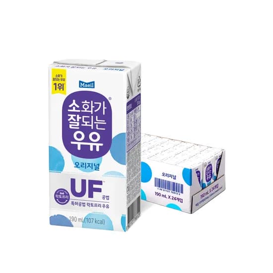 매일유업 소화가 잘되는 우유, 오리지널, 190ml, 24개