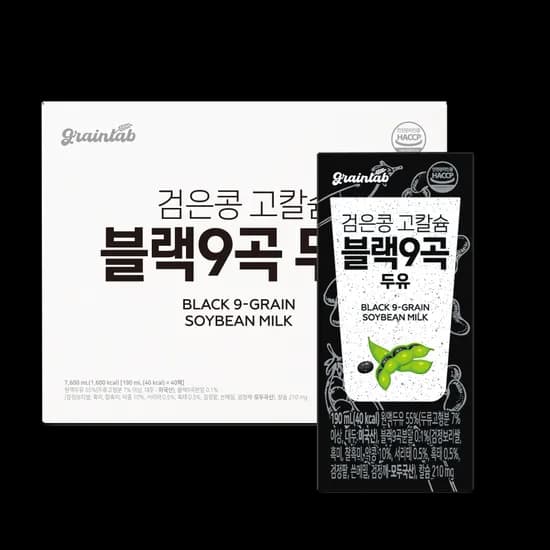 그레인랩 검은콩 고칼슘 블랙9곡두유 190ml 40팩