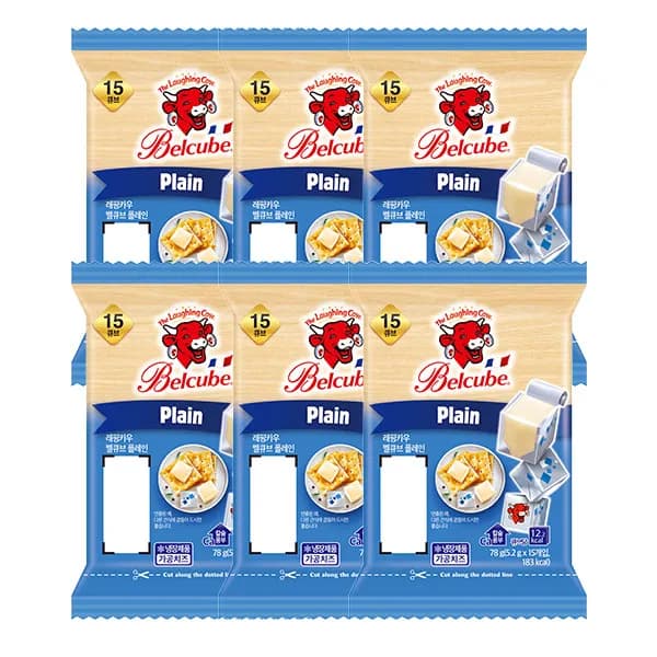 래핑카우 벨큐브 치즈 플레인 78g 6개