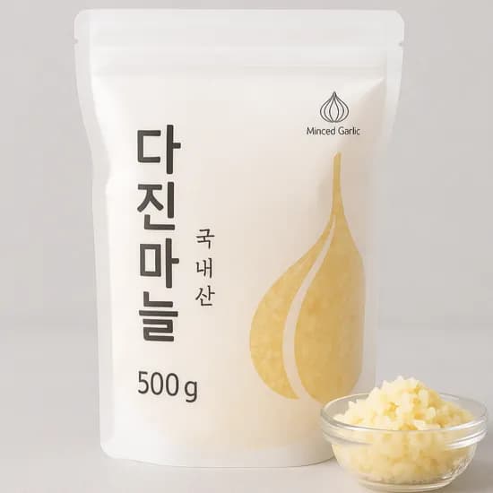 국내산 꼭지제거 다진마늘 1kg 1팩