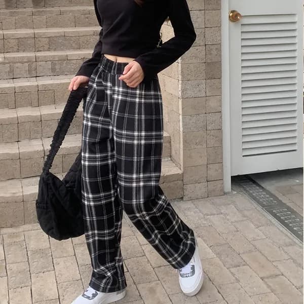 이너리즘 양털기모 체크 수면바지 더블체크·그린 2장