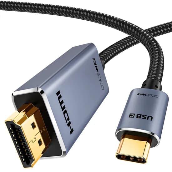 코드웨이 USB C to HDMI MHL 미러링 케이블 2m 그레이 1개