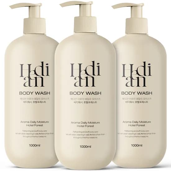 헤디안 아로마 데일리 모이스처 바디워시 호텔포레스트향 1L 3개