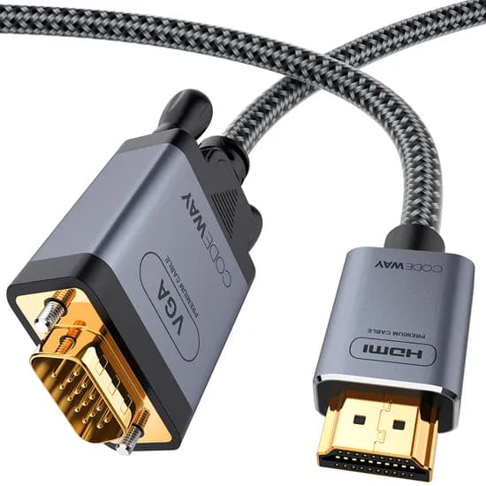 코드웨이 HDMI to VGA 케이블, 1.2m, 1개