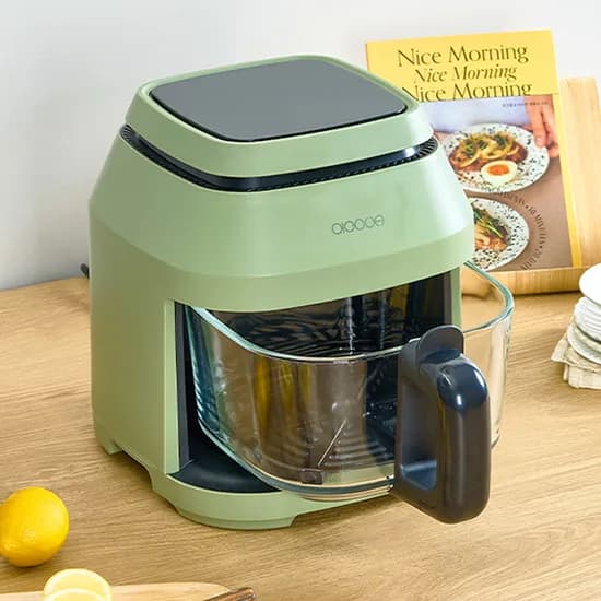 치고야 글라스 에어프라이어 QY-AF606G 5L 1200W 올리브 1개