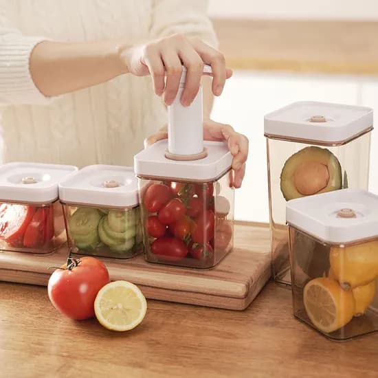 인블룸 진공 밀폐용기 풀세트 450ml 1개 750ml 1개 1.3L 1개 밀폐 펌프 1개 1세트