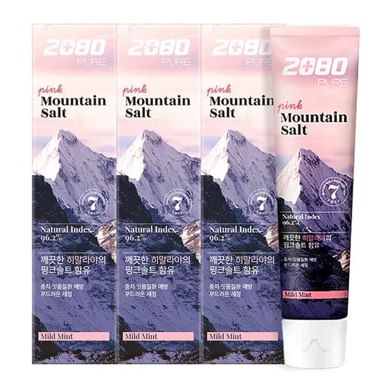 2080 마운틴솔트 치약, 핑크솔트 마일드민트, 120g, 3개