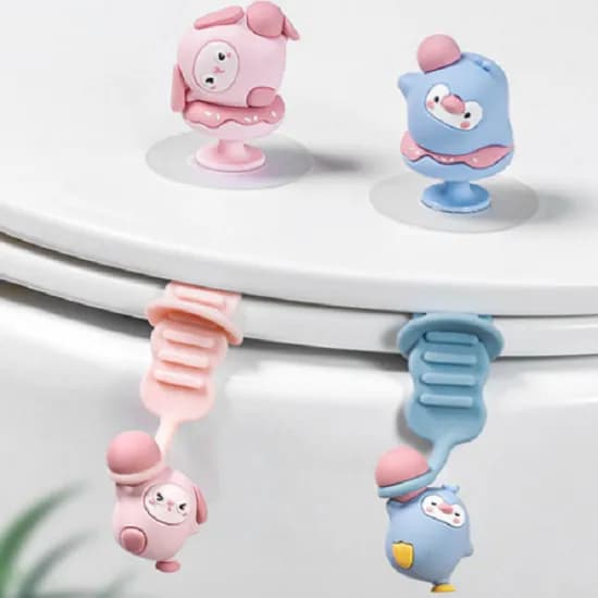 변기뚜껑 캐릭터 손잡이 블루세트 핑크세트 1개