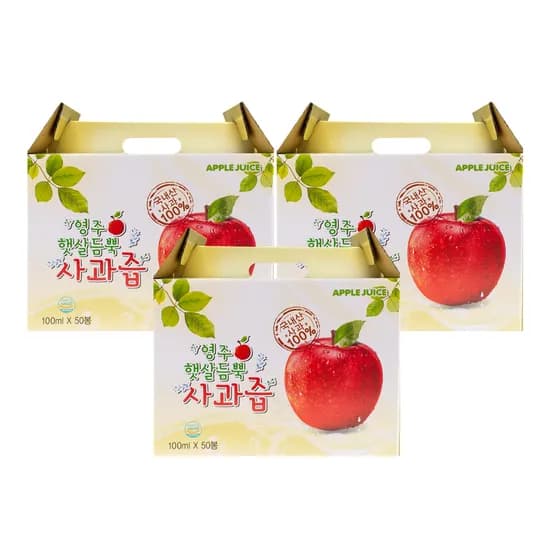 영주 햇살듬뿍 사과즙 100ml 150개