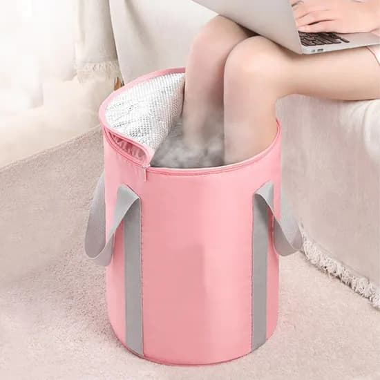 접이식 패브릭 족욕통 핑크 1개
