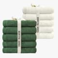 테리파머 625gsm 고중량 호텔수건, 아마존그린 200g 5장 + 아이보리 200g 5장, 10장
