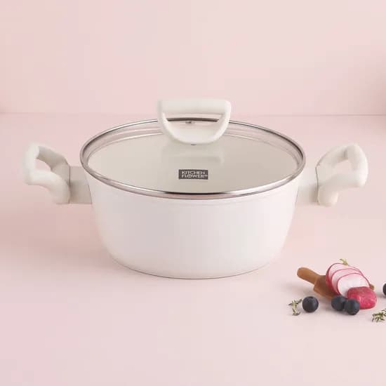 키친플라워 꾸테 세라믹 인덕션 양수냄비 20cm 1개