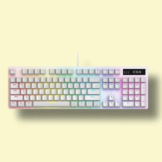 콕스 CK460 교체축 무빙 LED 게이밍 기계식 키보드, 화이트, 적축, 1개